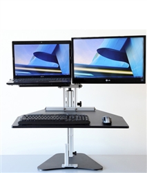 Hybrid Kangaroo Sit Stand Workstation, Laptop AND Monitor